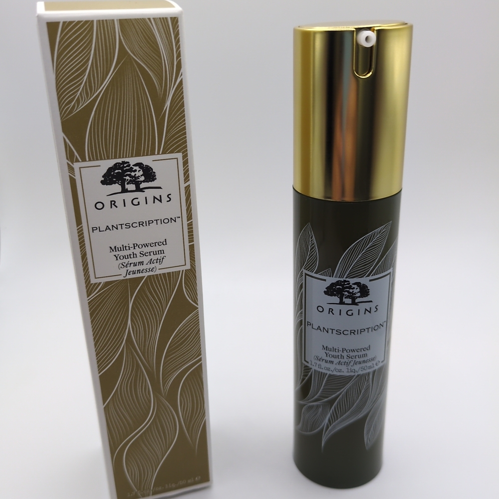 Origins Plantscription Serum with Gold and Black Design